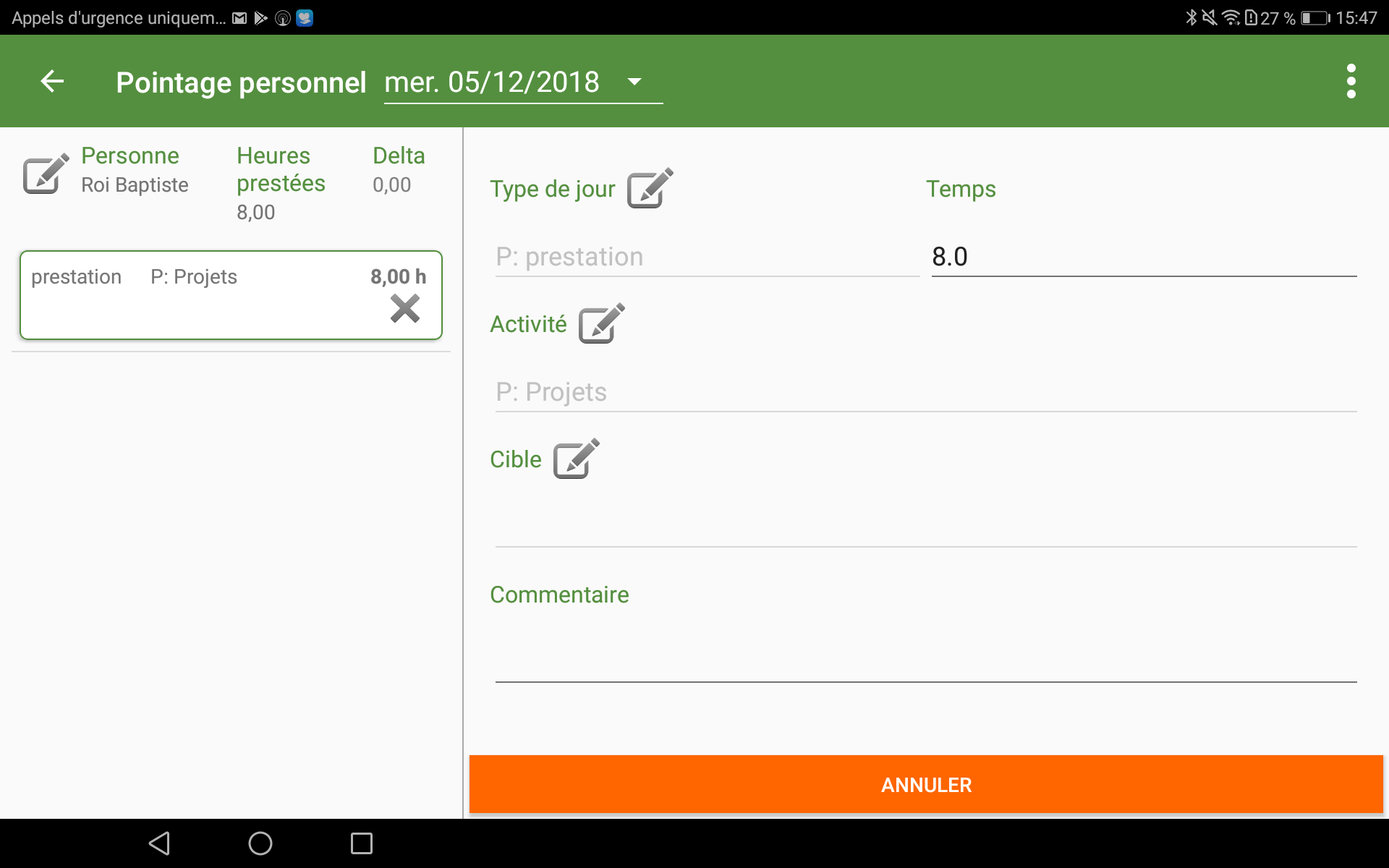 Module Pointage Personnel sur l'ERP Hit-Mobile